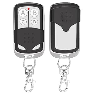 2 Pcs Universal Garage Door Opener Remote Keychain 4-Button Programmable Compatible with Liftmaster Chamberlain Craftsman Opener with Purple Yellow Red Orange Green Learn Button