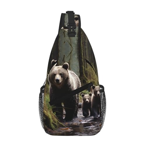 Mother Bear Bolsos Bandolera de Senderismo para Hombre y Mujer miniatura 1