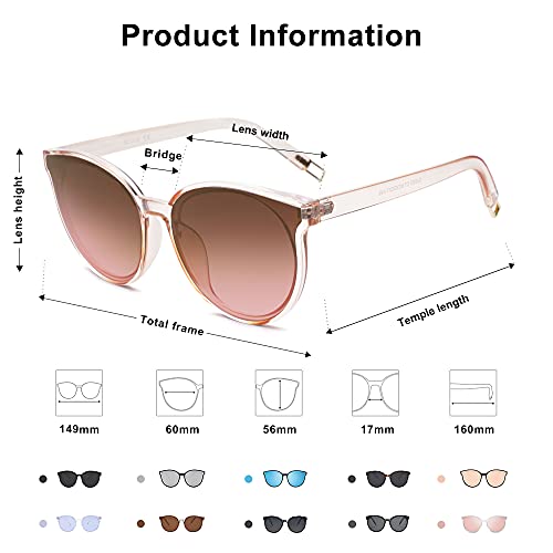 SOJOS Fashion Round Sunglasses for Women Men Oversized Vintage Shades SJ2057