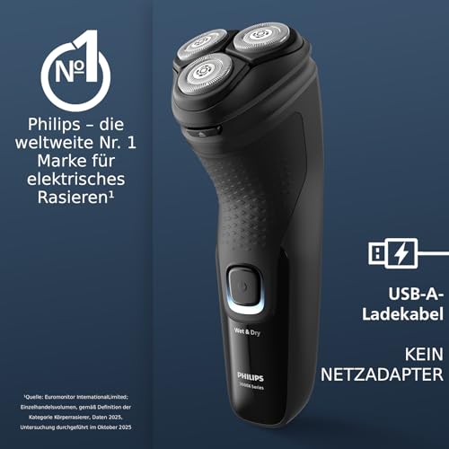 Philips Shaver Series 3000X – Elektrischer Rasierer für Herren in Schwarz, Nass- und Trockenrasur, mit SkinProtect-Technologie, ausklappbarem Bartschneider (Modell X3001/00) 2