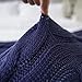 Battilo Navy Cable Knit Throw Blankets for Couch, Super Soft Warm Cozy Decorative Knitted Throw Blanket for Bed, Sofa, Chair 50