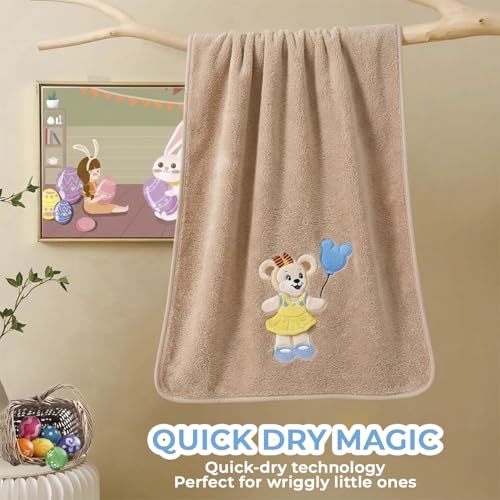 Image of MAXOSHINE Microfiber Kids Bath Towels Quick Dry Super Absorbent Super Soft Bath Towel for Babies Toddler-Baby Towel for Boys and Girls, Mini