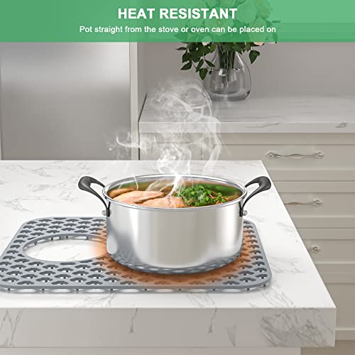 Silicone Sink Protectors For Kitchen - Sarlai 13 5/8 X 11 5/8 Inch Rear Drain Sink Mat Grid For Bottom Of Farmhouse Stainless Steel Sink (Grey) #TOP3