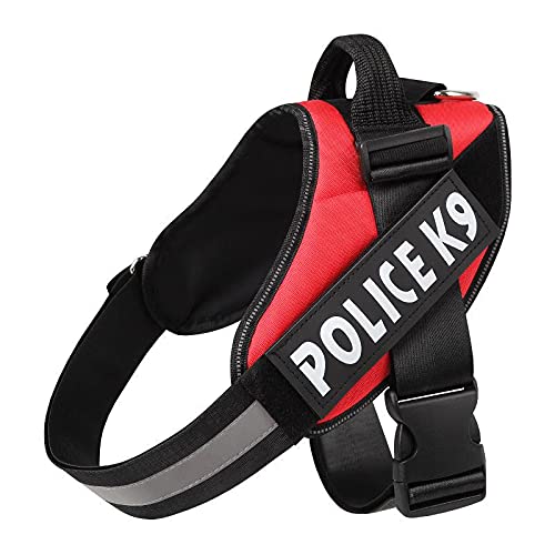 Foodie Puppies Pet Chest Body Police K9 Harness Belt with Adjustable Reflective Hook and Straps for Service Dog Outdoor Red (Medium - 55-66.5CM Girth) (B095YC6R5H) Amazon Price History, Amazon Price Tracker