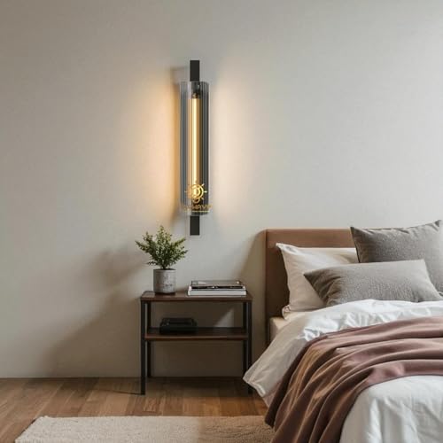 Image of Glowave Golden Acrylic Light Cylindrical Design Long Wall Lamp for Living Room Bedroom Bedside - Tricolour (White, Warm White, Natural White) (552-Bk)