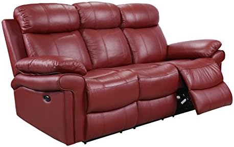 Oliver Pierce Hudson Reclining Leather Sofa, Red