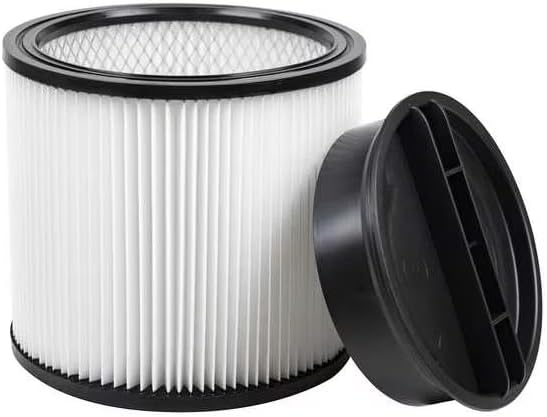 Vacuum Filter, Std, Wet/Dry, Paper, Cartridge Filter, 7 1/2 in H, 61HV96-A