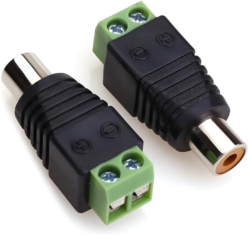COMAXESORI-16-Pieces-8-x-RCA-Male-to-2-Ports-Terminal-Plug-8-x-RCA-Female-to-2-Ports-Terminal-Plug-RCA-to-Speaker-Wire-Adapter-RCA-to-AV-Screw-Terminal-Connector-Phono-RCA-Male-Female-Plug