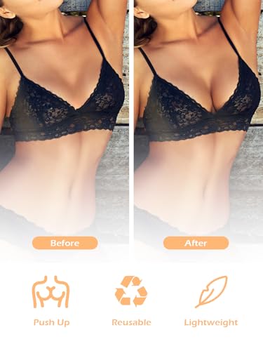 Double-Sided Sticky Bra Pads Inserts, Push Up Bra Inserts for Bikini Sports Swimsuit Reusable4