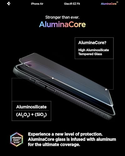 Spigen Glas.tR EZ Fit Schutzfolie kompatibel mit iPhone Air, 2 Stück, Kratzfest, inklusive Installationskit, Kristallklar, 9H Härte Folie 3