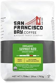 San Francisco Bay Ground Coffee - Organic Rainforest Blend (28oz Bag), Medium Dark Roast