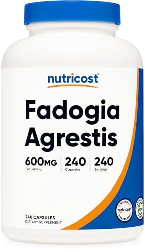 Nutricost Fadogia Agrestis (240 Capsules | 600 mg Per Serving) - Potent 10:1 Extract Gluten Free GMO Free Supplement