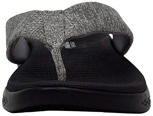 Skechers Women's On The Go 600 - Preferred Flip Flop, Black/Grey, 10 M US