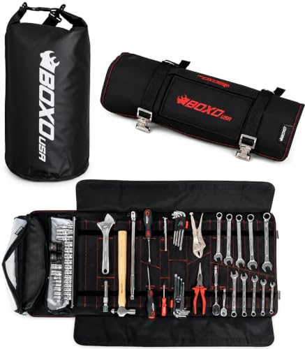 BOXO USA UTV Tool Roll - Ultimate Tool Kit for Side by Side, Polaris RZR, CanAm, UTV, Truck (Tool Roll + Dry Bag)