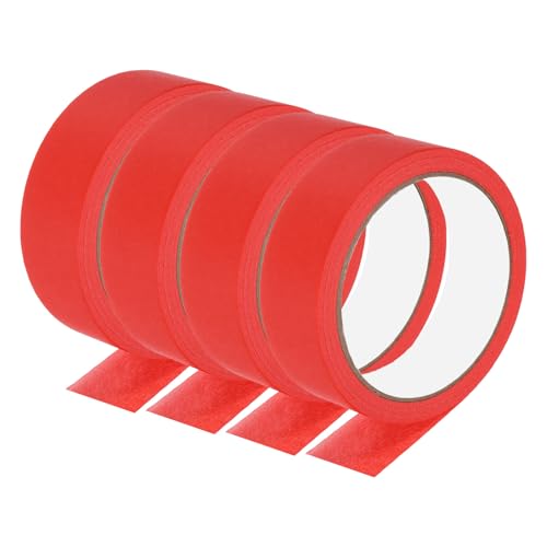 Image of PATIKIL Masking Tape 1.2 Inch Wide, 4 Roll 22 Yard Painters Tape Bulk No Residue Craft Tape for Wall Painting Labeling Car Painting Home DIY Flower Crafts Decoration, Red