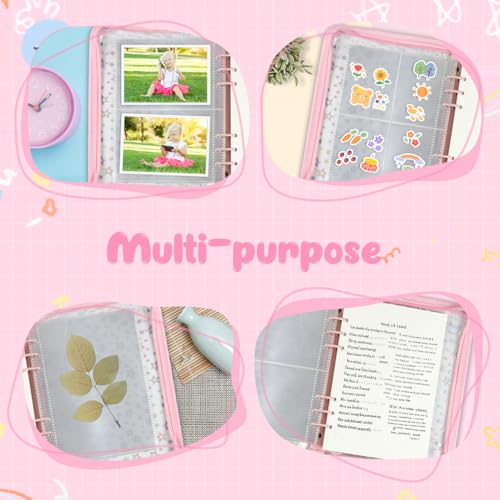 Image of 7 in 1 Sticker Storage Organizer, A5 Reusable Binder with Storage Sleeves, Sticker Book for Collecting Zipper Album Holder with Tools (Stickers Not Included)