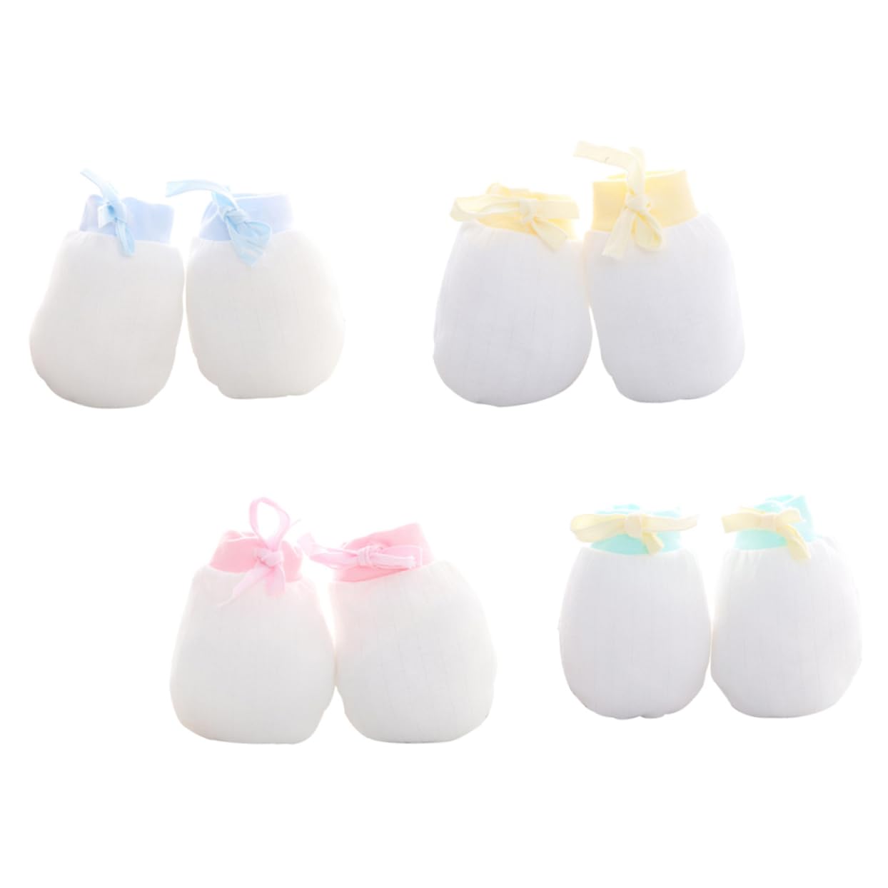 FOMIYES Newborn Winter Mittens 4 Pairs Scratch-resistant Breathable Elastic Cuff Random Color