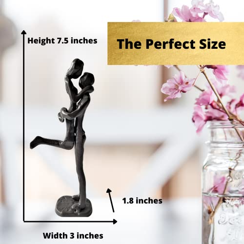Cast Iron Couple Sculpture – Black Metal Love Statue, Wedding Figurine, Perfect Birthday & Iron For Your Beloved Him & Her, Romantic Home Decor Accent To Celebrate Your Love #TOP1
