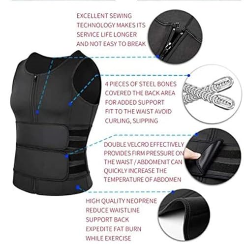 Control Cincher - Camiseta de compresión para sauna, camiseta interior adelgazante, moldeador de cintura, chaleco moldeador de cuerpo para hombre