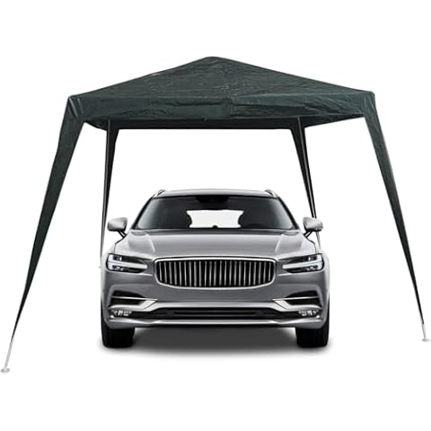8x8 ft Carport Canopy, Portable Car Port Garage Cover