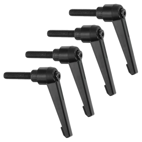 Image of uxcell 4Pcs M8 x 32mm Adjustable Knobs Handle Male Thread Push Button Ratchet Quick Release Locking Rotating Bolt for Lathe Machinery, Black