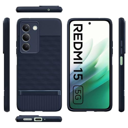 Image of Shockproof Case for Mi Redmi 15 5G | Full Camera Protection | TPU Flexible Back Cover for Mi Redmi 15 5G (Steel Blue)