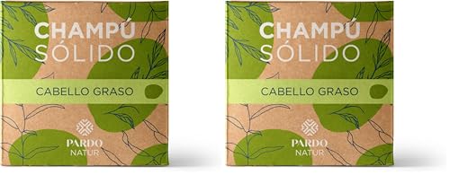 Jabones Pardo Champú Sólido Cabello Graso | Limpieza Profunda y Duradera | Ingredientes Naturales | 60 gr (Paquete de 2)