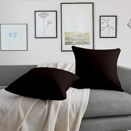 Image of Premium Polyester Fiber Cushion Fillers - Pack of 2 Pcs | 16 x 16 Inches | Chocolate| Cushions, Sofa Pillow, Cushion for Sofa, Cushion for Bed, Decorative Pillow, Pillow for Support
