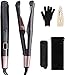 Produktbild HaargläTter Und Lockenstab 2 In 1, Twistline Locken GläTteisen Keramik Tourmaline Welleneisen Hitzeschutz FüR Hair Straightener Lockeneisen (Schwarz)