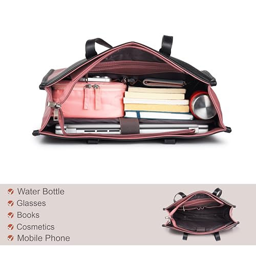 Image of K London Vegan Leather Handbag For Women-Girls | Satchel Bag for Womens | Fit Upto 15 Inch Laptop | Shoulder Bag | Ladies Purse | Tote Bag With Top Double Handle Handbag For Women