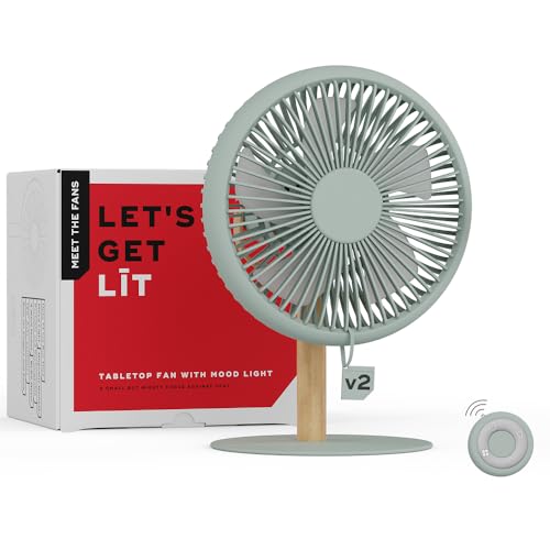 NUUK LIT v2 Cordless & Rechargeable 7 Inch Table Fan with Night Light & Remote Control | Auto Oscillation with 4 Wind Modes | BLDC Fan with Up To 17 H