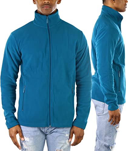 Image of ToBeInStyle Men's Zip Up Long Sleeve High Collar Polar Fleece Jacket