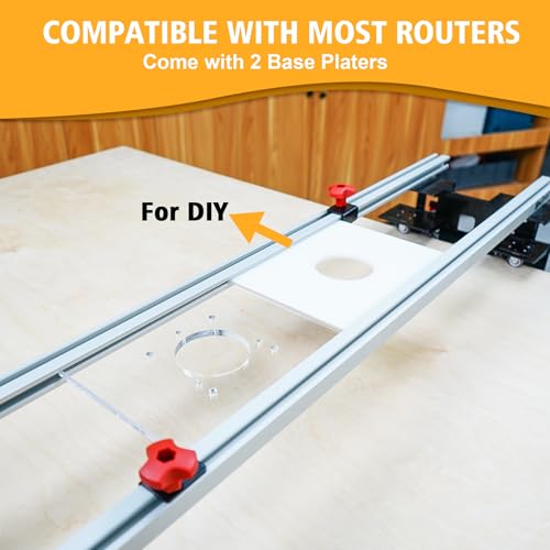 SpeTool Router Sled for Flattening Slabs, 48 inches 3-Axis Precision Height Adjustment System Router Sled Kit Reinforced Rails for Woodworking Planing Wood Slab Flattening Jig Mill