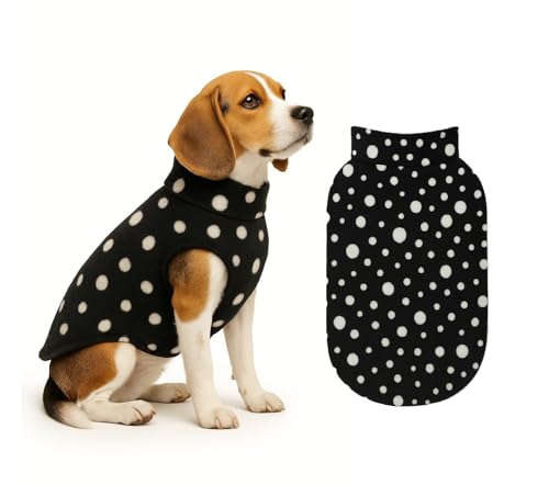 Image of The Pets Company Dog Winter Coat Jacket, Clothes, Windproof, Light Weight, Washable, Ultra Warm Thick Fleece Lined Dog Vest for Cold Weather Protection, (Polka Black Cherry, Medium - 20 Inch)