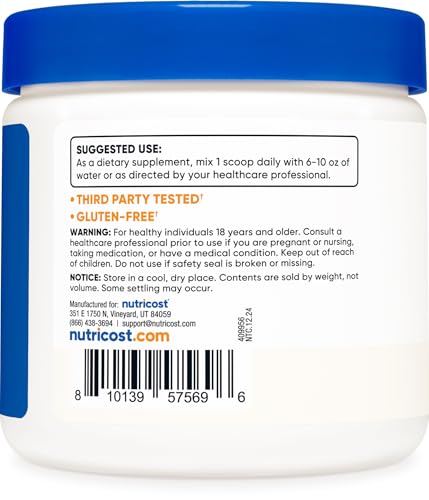Image of Nutricost N-Acetyl L-Cysteine (NAC) Powder 250 Grams, Gluten-Free, GMO-Free | Vegan NAC