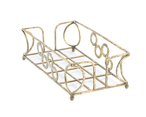 Boston International Cairo Circles Guest Towel Holder Caddy, 8.75 X 4.75-Inches, Antique Brass #TOP8