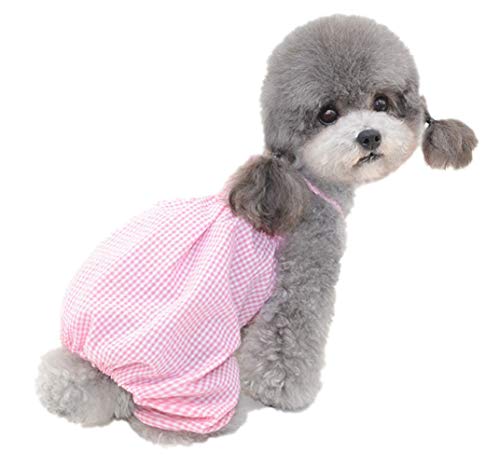 最安値 Iholly ロンパース 犬の服 つなぎ 春夏 袖なし チェック柄 四腿 小中型犬 おしゃれ 薄手 通気性 犬猫 洋服 可愛い パジャマ 脱毛保護 コスプレ 写真 お散歩 お出かけ服の価格比較