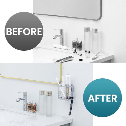 Image of TAILI Patented Suction Cup Toothbrush Holders for Bathrooms, Silver
