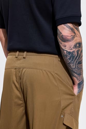 Image of SNITCH Men Cargo Pants | Relaxed Fit with Utility Pockets & Plain Pattern | Premium Cotton Blend Fabric for Casual Wear, College Wear & Street Style