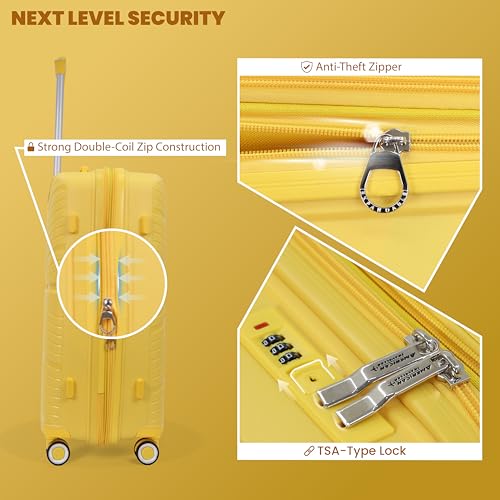 Image of Prime Trolley Bag Single Large | Polypropylene Hard-Shell Luggage | Polypropylene Hard-Shell, Expandable, TSA-Type Lock, Anti-Theft Zip, 8 Dual Wheels