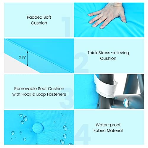 Tangkula 3 Person Porch Swing, 2-in-1 Convertible Patio Bed with Removable Cushions, Solid Steel Structure, Outdoor Swing with Adjustable Canopy for Backyard, Balcony, Poolside (Turquoise)