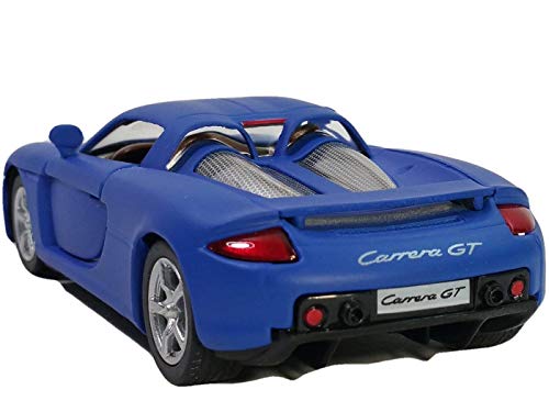 Modelo Porsche Carrera GT 1:36 de metal fundido azul miniatura 2