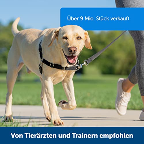 PetSafe Easy Walk-Geschirr, Anti-Zieh-Hundegeschirr, Verringert Würgen und Husten, Mit 1,8 M Leine, Größe L, Schwarz