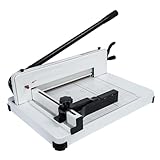 Heavy Duty Papierschneider 70cm Präzise Stapelschneidemaschine, Sicherheitsverriegelung Und Integrierte Klemme, Robuste Stahlkonstruktion Mit Anti Rutsch Füßen Für Papier PVC Leder Stoff (Weiß)