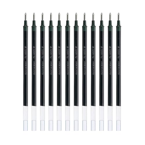 Image of uni-Ball UMR-10 1.0mm Gel Pen Refill | Usable for UM-153S | Black Ink, Pack of 12