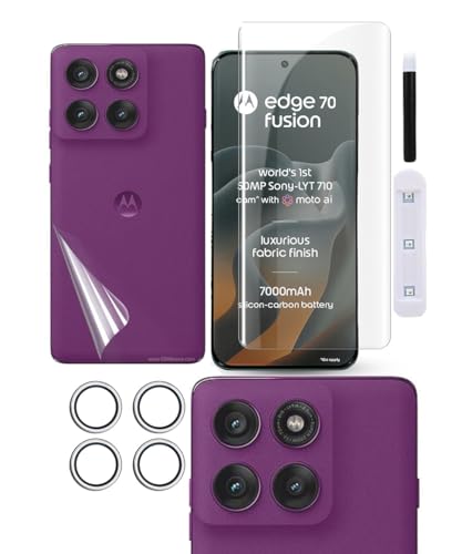 Image of FabeKee /Tempered Glass Screen Protector Compatible for Motorola Edge 70 Fusion | Front And Back Screen Guard With camera lens protector
