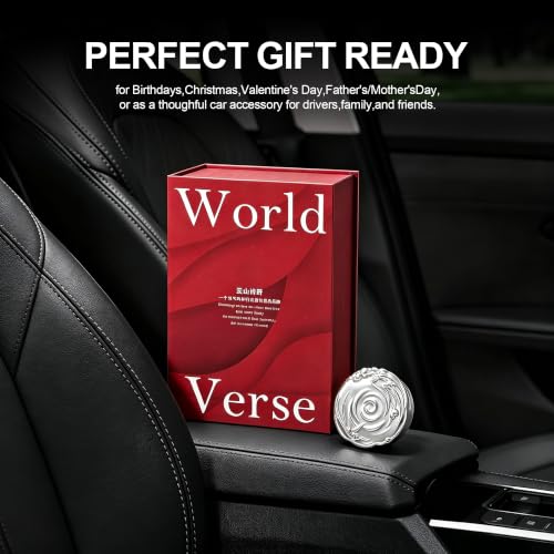 Image of Car Air Freshener Diffuser Vent Clip, Aroma Diffuser Refills, Aromatherapy Diffusers for Fragrance Car Accessories Decoration, Gift for Women Men Dad Mom (Silver)