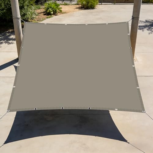 Voile d'ombrage rectangulaire 5x6,5m sable taupe avec oeillets - 2