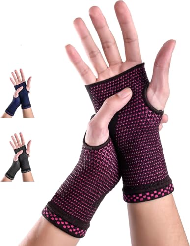ABYON Handgelenkbandage Kompressive Handgelenk Bandagen 2 Stück für Links und Rechtshänder Arthritis, Sehnenentzündung, Verstauchung, Sportschutz für Männer Frauen (Rosa, M)
