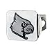 University of Louisville Cardinals NCAA Chrome Metal Hitch Cover by FANMATS - Unique 3D Chrome Team Logo Molded Design – Easy Installation on Truck, SUV, Car or ATV - Ideal Gift for Student/Alumni/Fan
